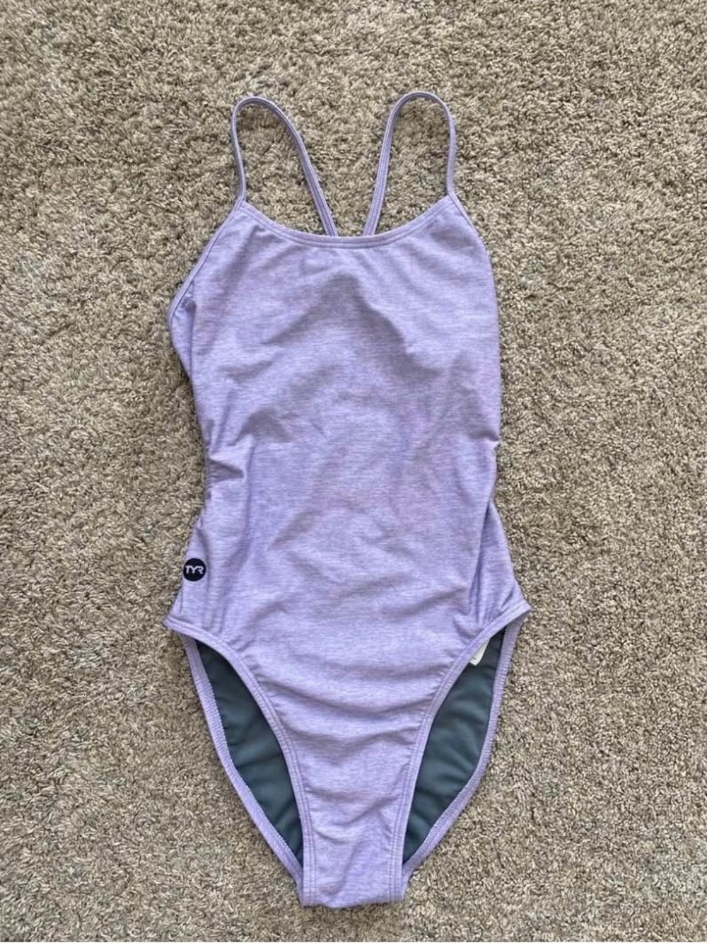 TYR Heather Lavender Athletic One-Piece Swimsuit size 30